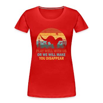 Otter Animal River Otter in the wild - Women's Premium Organic T-Shirt - red - Front - Mia (176cm)
