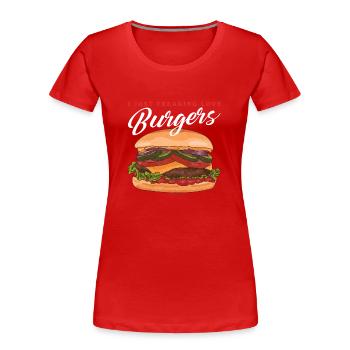 Hamburg Fast Food | Burger Fast Food Gift - Women's Premium Organic T-Shirt - red - Front - Mia (176cm)