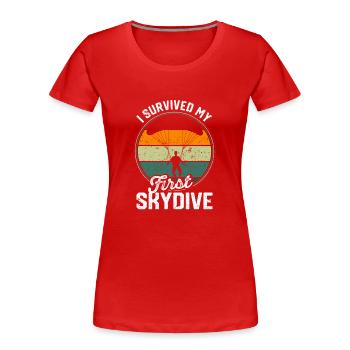 I survived my first parachute jump - Women's Premium Organic T-Shirt - red - Front - Mia (176cm)