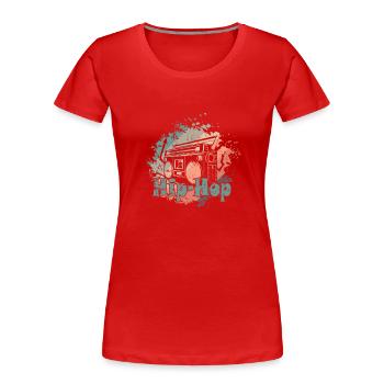 Hip Hop Radio Musique Genre Rap Freestyle - T-shirt bio Premium Femme - rouge - Devant - Mia (176cm)