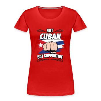 Pas cubain mais un touriste de voyage de soutien cubain Cuba - T-shirt bio Premium Femme - rouge - Devant - Mia (176cm)