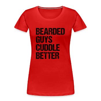 Barbe complète et porteur de barbe Cheveux de barbe Moustache - T-shirt bio Premium Femme - rouge - Devant - Mia (176cm)