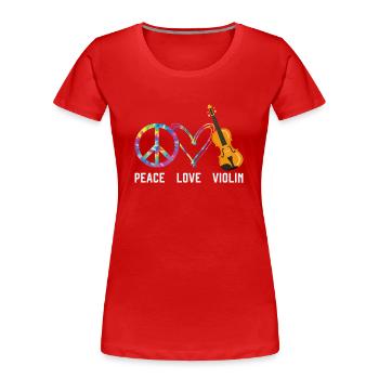 Violin Violinist Girl Tie Dye - Frauen Premium Bio T-Shirt - Rot - Vorne - Mia (176cm)