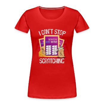 I Can't Stop Scratching - Women's Premium Organic T-Shirt - red - Front - Mia (176cm)