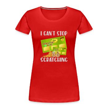 I Can't Stop Scratching - Women's Premium Organic T-Shirt - red - Front - Mia (176cm)