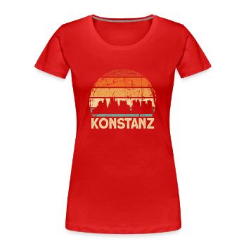 Konstanz - Frauen Premium Bio T-Shirt - Rot - Vorne - Mia (176cm)