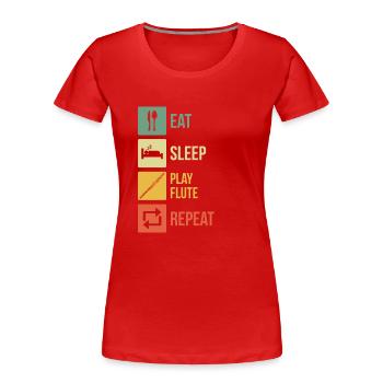 Flute Flute player Flutist - Women's Premium Organic T-Shirt - red - Front - Mia (176cm)