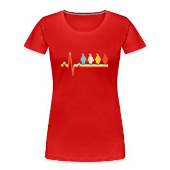 Penguin Retro Heartbeat - T-shirt bio Premium Femme - rouge - Devant - Mia (176cm)