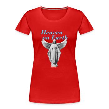 Heaven on earth statue - Frauen Premium Bio T-Shirt - Rot - Vorne - Mia (176cm)