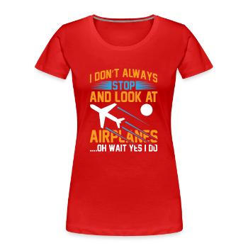Fluglotse Luftverkehr Towerlotse Flugbegleiter - Frauen Premium Bio T-Shirt - Rot - Vorne - Mia (176cm)