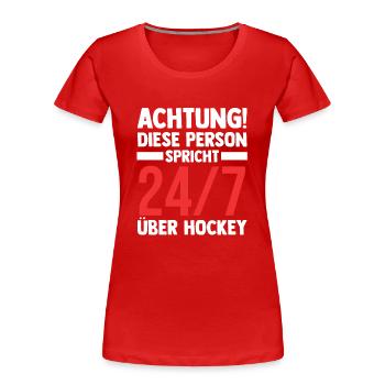 Eishockey Hockeyspieler Hockey - Frauen Premium Bio T-Shirt - Rot - Vorne - Mia (176cm)