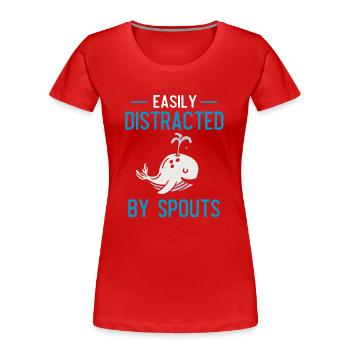 Whales, whales, whale watching, whale watching - Women's Premium Organic T-Shirt - red - Front - Mia (176cm)