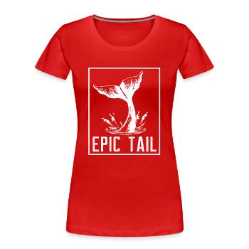 Whales, whales, whale watching, whale watching - Women's Premium Organic T-Shirt - red - Front - Mia (176cm)