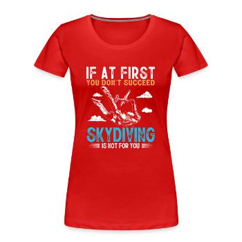 Fallschirmspringen, Fallschirmspringer - Frauen Premium Bio T-Shirt - Rot - Vorne - Mia (176cm)