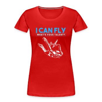 Fallschirmspringen, Fallschirmspringer - Frauen Premium Bio T-Shirt - Rot - Vorne - Mia (176cm)