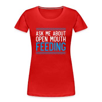 Whales, whales, whale watching, whale watching - Women's Premium Organic T-Shirt - red - Front - Mia (176cm)