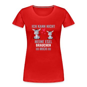 Bauernhof Tierliebhaber Geschenk Lustiges Esel - Frauen Premium Bio T-Shirt - Rot - Vorne - Mia (176cm)