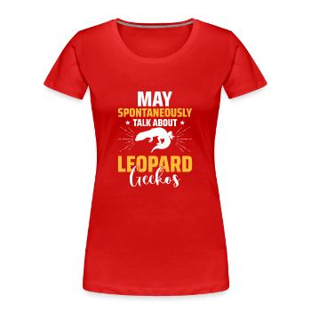 Reptilien Eidechse Leopard Gecko - Frauen Premium Bio T-Shirt - Rot - Vorne - Mia (176cm)