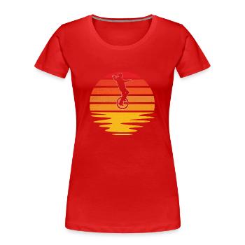 Rétro monocycle - T-shirt bio Premium Femme - rouge - Devant - Mia (176cm)