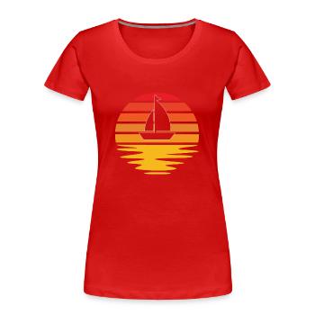 Sailing Retro - Women's Premium Organic T-Shirt - red - Front - Mia (176cm)