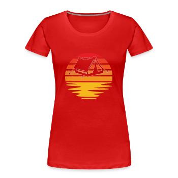 Camping Retro - Women's Premium Organic T-Shirt - red - Front - Mia (176cm)