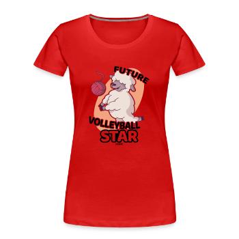 future volleyball star sheep child baby - Women's Premium Organic T-Shirt - red - Front - Mia (176cm)