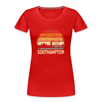 Southampton - T-shirt bio Premium Femme - rouge - Devant - Mia (176cm)