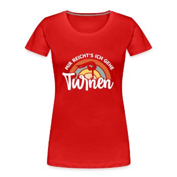 Turnen | Turnerin Gymnastik Turnen Mädchen Frauen - Frauen Premium Bio T-Shirt - Rot - Vorne - Mia (176cm)