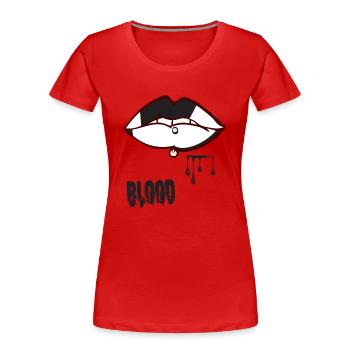 piercing & sang - T-shirt bio Premium Femme - rouge - Devant - Mia (176cm)