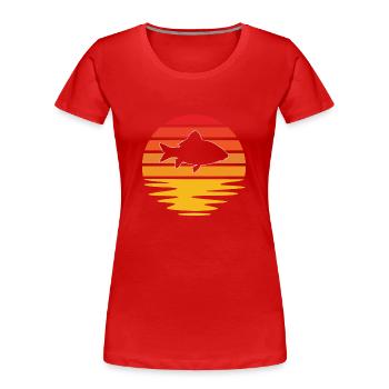 Poisson Rétro - T-shirt bio Premium Femme - rouge - Devant - Mia (176cm)