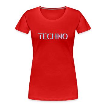 Techno Rave Festival Electro Musik Raver - Frauen Premium Bio T-Shirt - Rot - Vorne - Mia (176cm)