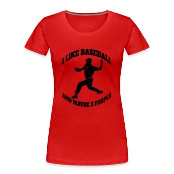 Baseball Baseballteam Baseballer Baseballspieler - Frauen Premium Bio T-Shirt - Rot - Vorne - Mia (176cm)