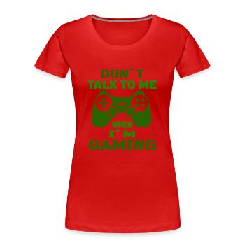 Gamer Gamer Gaming Gaming Contrôleur de jeu vidéo - T-shirt bio Premium Femme - rouge - Devant - Mia (176cm)