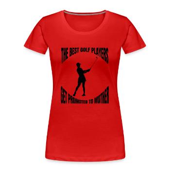 Golfeur Golf Club Golf Terrain de golf Golf Sport - T-shirt bio Premium Femme - rouge - Devant - Mia (176cm)