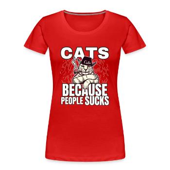 Cat Cat Cat Shirt Cat Gift Idea Kitten - T-shirt bio Premium Femme - rouge - Devant - Mia (176cm)
