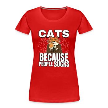 Cat Cat Cat Shirt Cat Gift Idea Kitten - T-shirt bio Premium Femme - rouge - Devant - Mia (176cm)