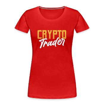 Crypto Traders Crypto Trades Trader Trading - Women's Premium Organic T-Shirt - red - Front - Mia (176cm)