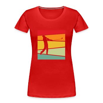 Golf Retro - Frauen Premium Bio T-Shirt - Rot - Vorne - Mia (176cm)