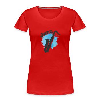 Jazz Musik Saxophon Improvisiert Blues - Frauen Premium Bio T-Shirt - Rot - Vorne - Mia (176cm)