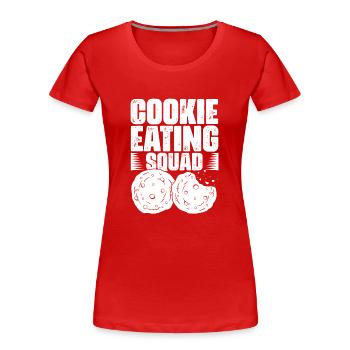 Cookie Eating Funny Baking Cookies Cookie Fans - Women's Premium Organic T-Shirt - red - Front - Mia (176cm)