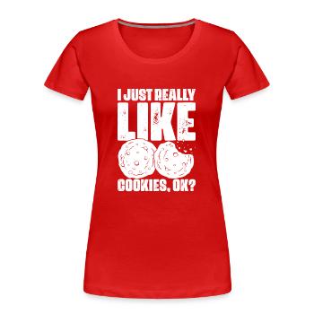 J’aime vraiment les biscuits amusants pour le cookie - T-shirt bio Premium Femme - rouge - Devant - Mia (176cm)