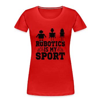 Programmeur de robots Technicien en automatisation - T-shirt bio Premium Femme - rouge - Devant - Mia (176cm)