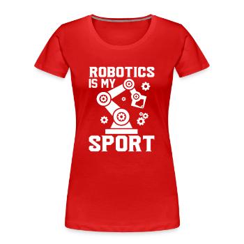 Programmeur de robots Technicien en automatisation - T-shirt bio Premium Femme - rouge - Devant - Mia (176cm)