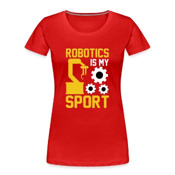 Programmeur de robots Technicien en automatisation - T-shirt bio Premium Femme - rouge - Devant - Mia (176cm)
