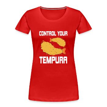 Tempura - Women's Premium Organic T-Shirt - red - Front - Mia (176cm)
