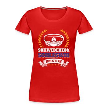 Schwedeneck Schleswig-holstein - Frauen Premium Bio T-Shirt - Rot - Vorne - Mia (176cm)