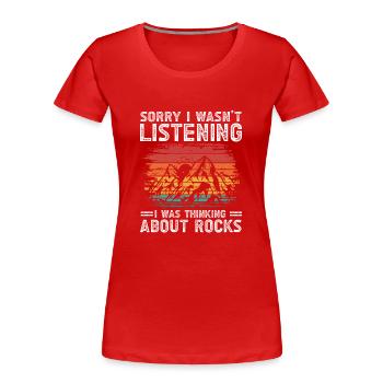Géologue de la géologie collectrice de roches - T-shirt bio Premium Femme - rouge - Devant - Mia (176cm)