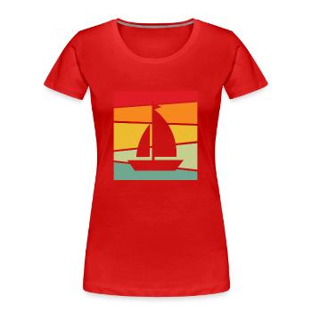 Sailing Retro - Women's Premium Organic T-Shirt - red - Front - Mia (176cm)