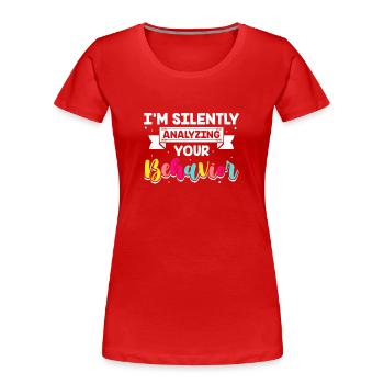 Psychologie Schulpsychologe - Frauen Premium Bio T-Shirt - Rot - Vorne - Mia (176cm)