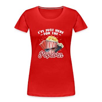 Popcorn - Frauen Premium Bio T-Shirt - Rot - Vorne - Mia (176cm)